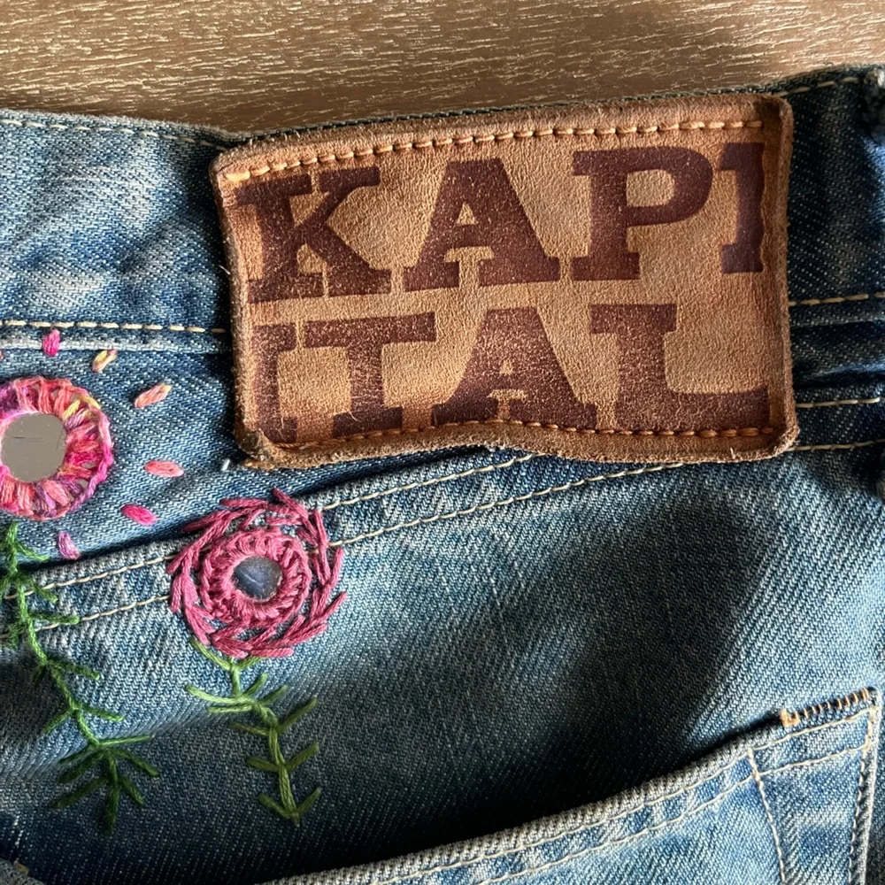 KAPITAL MONKEY CISCO STRAIGHT-LEG PATCHWORK JEANS - Picture 6 of 8
